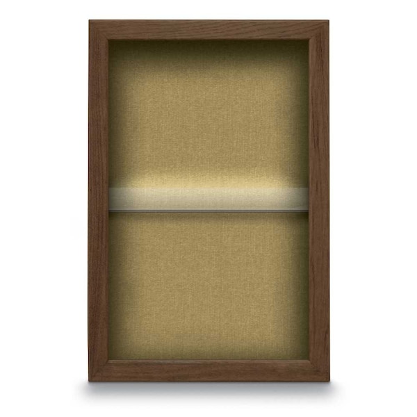 Indoor Enclosed Combo Board, 48"x36", Black Frame/Black & Buff